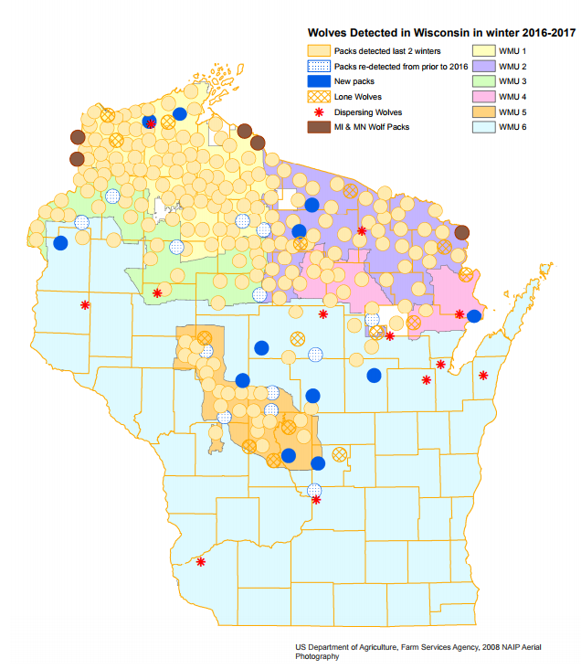 Map of Wisconsin Wolves DogEared Publications LLC